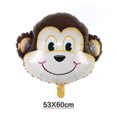 PartyCorp Monkey Head Shaped Foil Balloon, Jungle Theme Party Decoration, 1 Pack